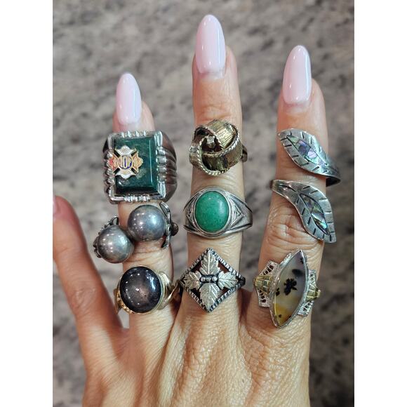 Vintage Sterling Silver Sphere Bypass Ring - Picture 5 of 5